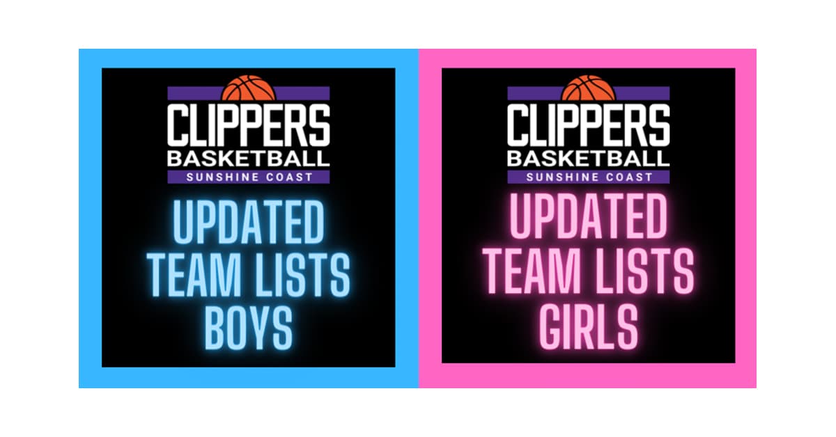 Suncoast Clippers Basketball Updated Team Lists