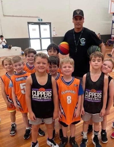 Suncoast Clippers Basketball Clippers Basketball Mini Clippers young boys players with coach